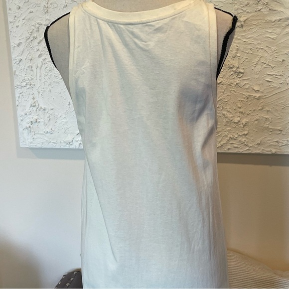 & Other Stories Tank Midi Dress Beige Slits 100% Cotton Sz Small - Picture 5 of 8